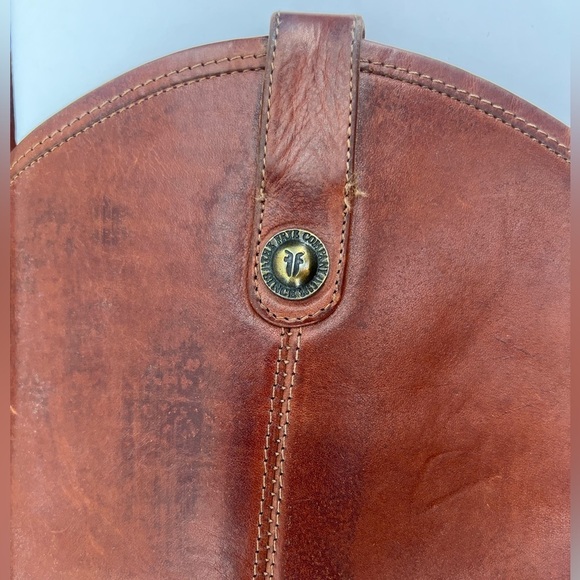 Frye Melissa Pulltab Riding Boots Brown Cognac Leather Size 7.5 77167 - Picture 12 of 16